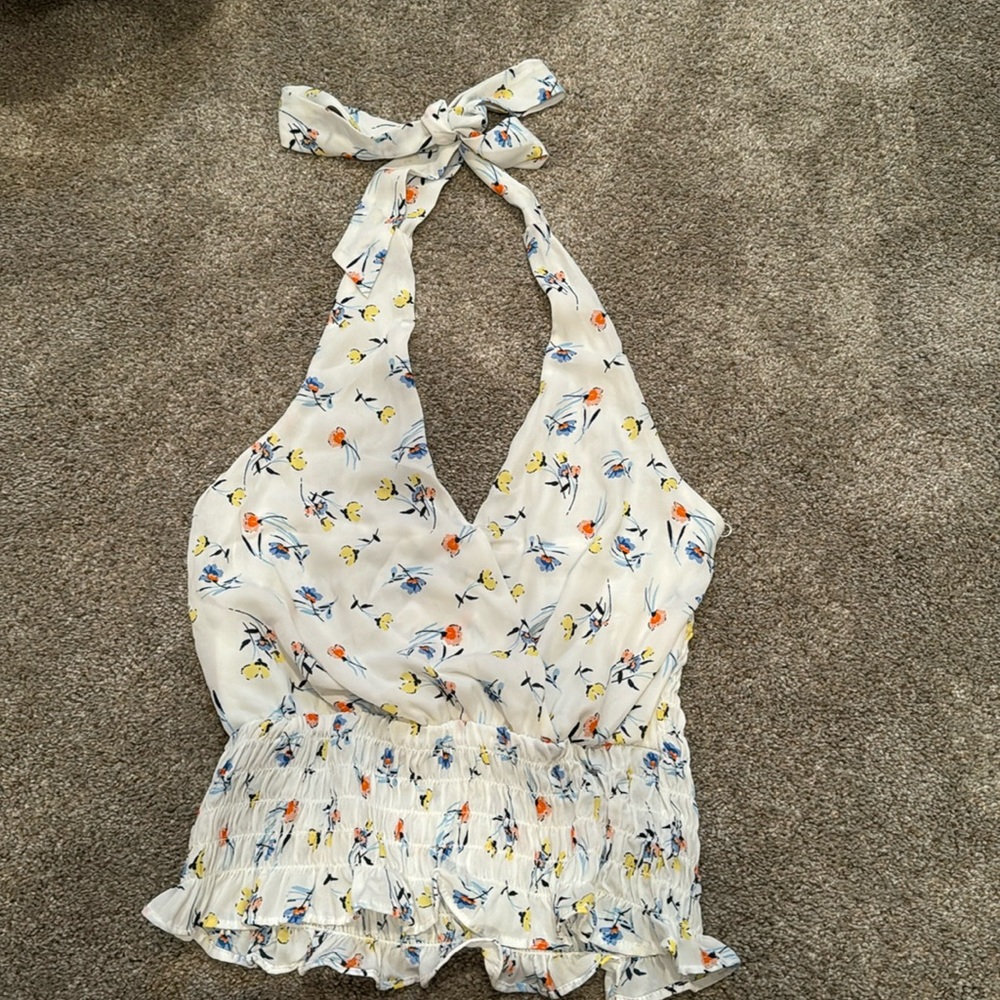 Floral halter top
